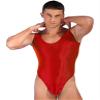 Lorilida Men's Ultra-Thin Sleeveless Wrestling Singlet Teddies High Cut Thongs Leotard Bodysuit Red X-Large view 2