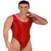 Lorilida Men's Ultra-Thin Sleeveless Wrestling Singlet Teddies High Cut Thongs Leotard Bodysuit Red X-Large view 3