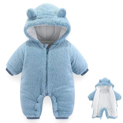 AiWMGL Newborn Baby Bear Outfit Suit 9-12 Months Girls Boys Thickened Fleece Jumpsuit Romper Hooded Winter Snowsuit Clothes