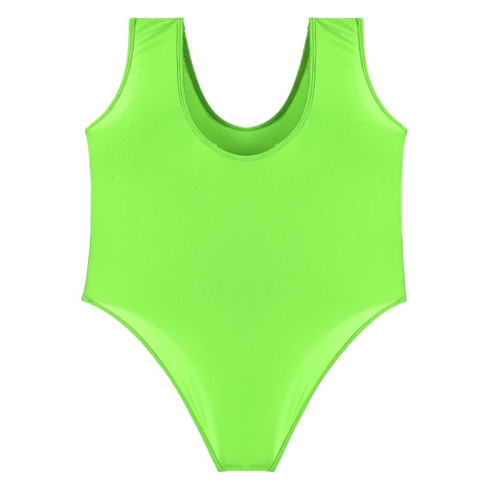 YiZYiF Men Sleeveless One-Piece Mankini Leotard Bodysuit Wrestling Singlet Underwear Romper Swimwear Fluorescent Green X-Large