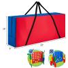 KOTEK Giant 4-in-a-Row Game, Jumbo 4-to-Score Family Game w/Quick-Release Sliders, 42 Rings, Ring Toss & Basketball Hoop, Connect Yard Games Outdoor for Kids & Adults (with Carrying Bag, Green) view 2