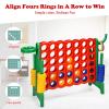 KOTEK Giant 4-in-a-Row Game, Jumbo 4-to-Score Family Game w/Quick-Release Sliders, 42 Rings, Ring Toss & Basketball Hoop, Connect Yard Games Outdoor for Kids & Adults (with Carrying Bag, Green) view 4