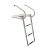 3 Step Boat Ladder Stern Mount Rubber Step Marine Boat Folding Ladder Stainless Steel Telescopic Boat Ladder with Mounting Screws and Fiberglass Swim Platform view 1