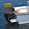 3 Step Boat Ladder Stern Mount Rubber Step Marine Boat Folding Ladder Stainless Steel Telescopic Boat Ladder with Mounting Screws and Fiberglass Swim Platform view 2