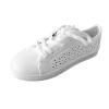 Womens Shoes Low Top Lace Up PU Sneakers Casual Fashion Running Lightweight Breathable Low Cut Comfortable Leather Shoes for Walking White view 1