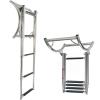 5-Step Swim Platform Pontoon Boat Ladder, Stainless Steel Marine Telescoping Swim Deck with Extra Wide Steps Boarding Ladder for Inboard/Outboard On Marine Yacht/Swimming Pool view 1