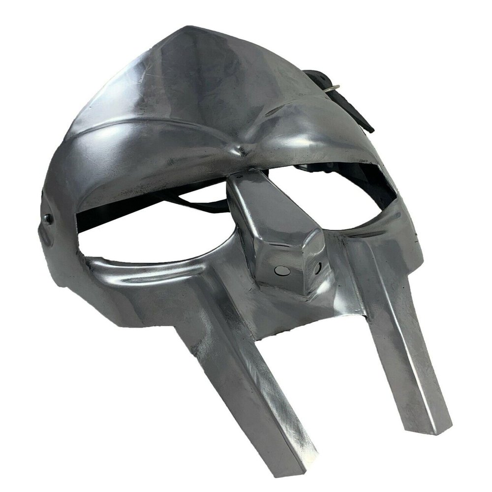 Medieval Warrior Mask MF Doom Gladiator Mask Madvillain 18g Mild Steel Face Armor mask Replica Roleplay costume