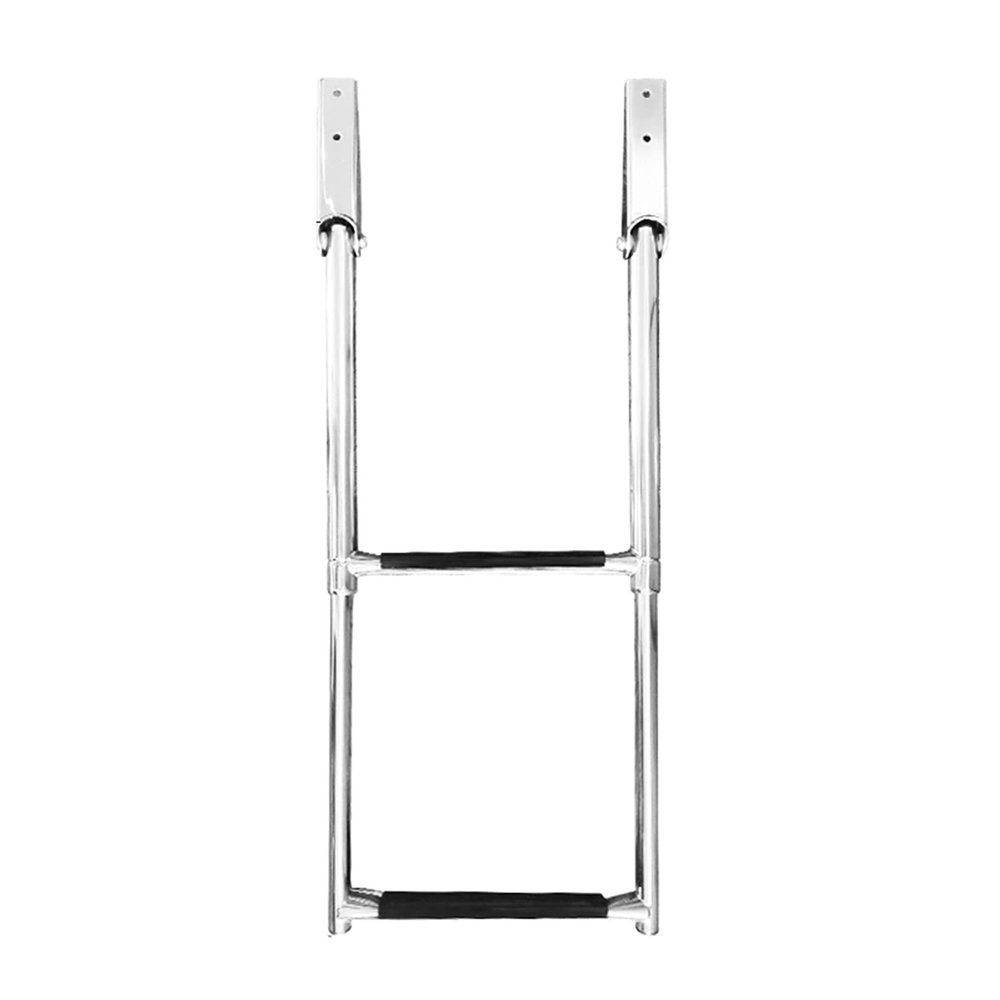 2 Step Collapsible Pool Stainles Steel Telescopic Ladder Boat Ladder for Swimming Pool Pontoon Dock and More Folding Step Ladder with 2 Handrails
