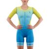 Synergy Women's Tri Suit Pro Short Sleeve Trisuit (Aqua Green, Small) view 2