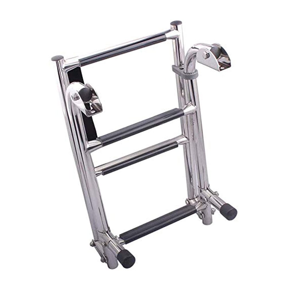 Pontoon Boat Ladders 4 Step Folding,316 Stainless Steel Marine Boat Ladder for Pool Deck,Pontoon Dock Ladder Heavy Duty Boating Equipment