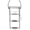 2/3-Steps Heavy Duty Boat Marine Sport/Diver Ladder, Folding Platform Dock Ladder Telescoping Boat Swim Ladders, Stainless Steel Removable Pool Fence view 2