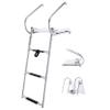 Universal Swim Platform,3 Step Collapsible Pool Ladder,Telescoping Boat Ladder with Stainles Steel Construction & Fiberglass Platform,with 2 Handrails view 1