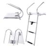 Universal Swim Platform,3 Step Collapsible Pool Ladder,Telescoping Boat Ladder with Stainles Steel Construction & Fiberglass Platform,with 2 Handrails view 3