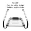 Universal Swim Platform,3 Step Collapsible Pool Ladder,Telescoping Boat Ladder with Stainles Steel Construction & Fiberglass Platform,with 2 Handrails view 4