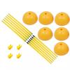 SRNSAEB 1.5m/ 5ft Height Training Agility Poles, 6 Pcs Splicing Slalom Poles with Water and Sand Injection Base, Coaching Sticks with Adjustable Clips for Training view 1