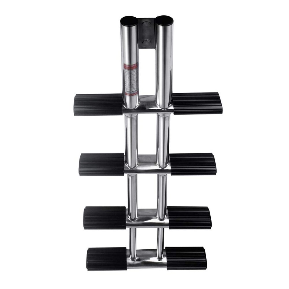 4 Step Boat Sport Ladder,Diver Ladder Stainles Steel Marine Dual Vertical Telescoping Tube Ladder,Transom Dual Vertical Ladder,for Boat Yacht Dock