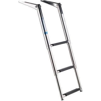 Boat Ladder 3 Step Folding Pontoon Ladders Stainless Steel for Fishing Boat