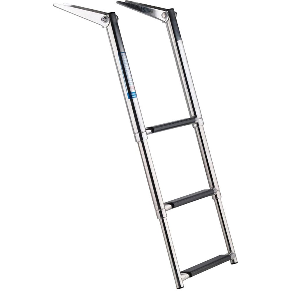 Boat Ladder 3 Step Folding Pontoon Ladders Stainless Steel for Fishing Boat