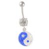 1PC Surgical Steel 14g 3/8 10mm navel rings dangle Piercing Jewelry navel Ear Lobe 8mm 5mm Sapphire,Clear Crystal M15603 view 1