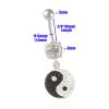 1PC Surgical Steel 14g 3/8 10mm navel rings dangle Piercing Jewelry navel Ear Lobe 8mm 5mm Sapphire,Clear Crystal M15603 view 2