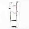 3/4 Step Universal Folding Dock Ladder - Stainless Steel in-Board Swim Platform Fold Down Ladder, Marine Grade Stainless Steel Telescoping view 1