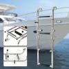3/4 Step Universal Folding Dock Ladder - Stainless Steel in-Board Swim Platform Fold Down Ladder, Marine Grade Stainless Steel Telescoping view 2