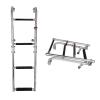 3/4 Step Stainless Steel Boat Folding Ladder,Telescoping Top Mount Swim Ladder with Wide Step and Mounting Screws for Marine Yacht Boat, Dock Boarding Ladder view 1