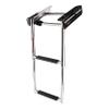 2 Step Stainles Steel Telescoping Dock Ladder,Telescopic Ladder Folding Rear Entry Pontoon Boat Ladder,for Lake,Marine Boarding,Pool