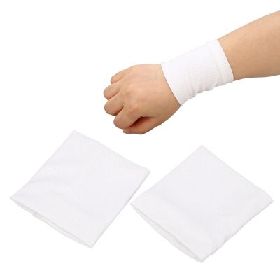 2PCS Cooling Wristbands, Elastic Wristbands for Exercise Breathable Sweat Absorbent Wristbands, Ice Silk Cooler Bands, Outdoor Sports Gifts for Daily Travel, Camping, Etc(White)