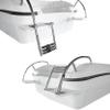 3 Step Telescoping Boat Ladder Stainless Marine Ladder Telescoping Drop Ladder with Non-Slip Step,600 Pound Capacity,for Lake,Marine Boarding,Pool view 2
