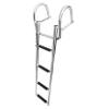 Stainles Steel 4 Step Telescoping Ladder,Removable Folding Dock Ladder,Adjustable Height Boarding u200bBoat Ladder,for Marine Boat Yacht Swimming Pool view 2