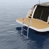 Folding Pontoon Boat Ladder, 4 Step Telescopic Marine Rear Entry Inboard Ladders with Hand Railing, Stainless Steel view 2