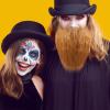 2pcs Men Fake Beard Mustaches with Elastic Band Adult Funny Facial Hair for Halloween Party Costumes Self-Adhesive Cosplay Props view 2