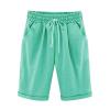 WABEOR Plus Size Bermuda Shorts for Women Knee Length Cotton Linen Shorts Casual Summer Baggy Dressy Long Shorts with Pockets view 1