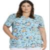 Dickies EDS Women Scrubs Top V-Neck Print DK717, S, Never Stop Rollin' view 1