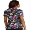 Cherokee Scrubs for Women V-Neck Printed Top Modern Classic Fit with 3 Pockets, Knit Details & Side Vents CK678, XS, Artful B view 4