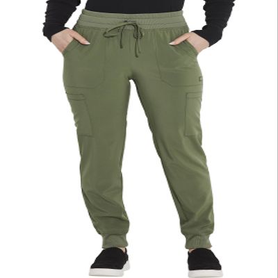 EDS Essentials Jogger Scrubs for Women, Drawstring Scrub Pants DK065, L, Olive