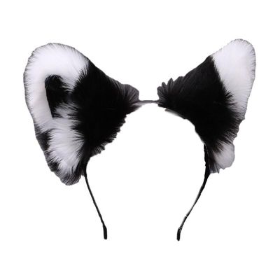 Kawaii handcrafted cute Lolita headgear cosplay animal ears Cat ears Headband Fox ears hair clip (White cochlea)