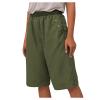 WABEOR Cotton Linen Bermuda Shorts for Women Knee Length Wide Leg Long Shorts Plus Size Elastic Waist Casual Summer Shorts view 1