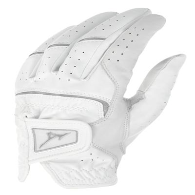 Mizuno Elite Women's Glove | Leather Golf Gloves | Medium Large | LH White/Silver