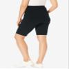 Woman Within Plus Size Stretch Cotton Pocket Bike Short - S, Black view 4