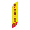Flooring Feather Flag(11.5feetX2.5feet) by DreamController for Business Outside with optional add-on Pole(15Feet) and Groundspike | Custom Swooper Flag | Made in USA view 2
