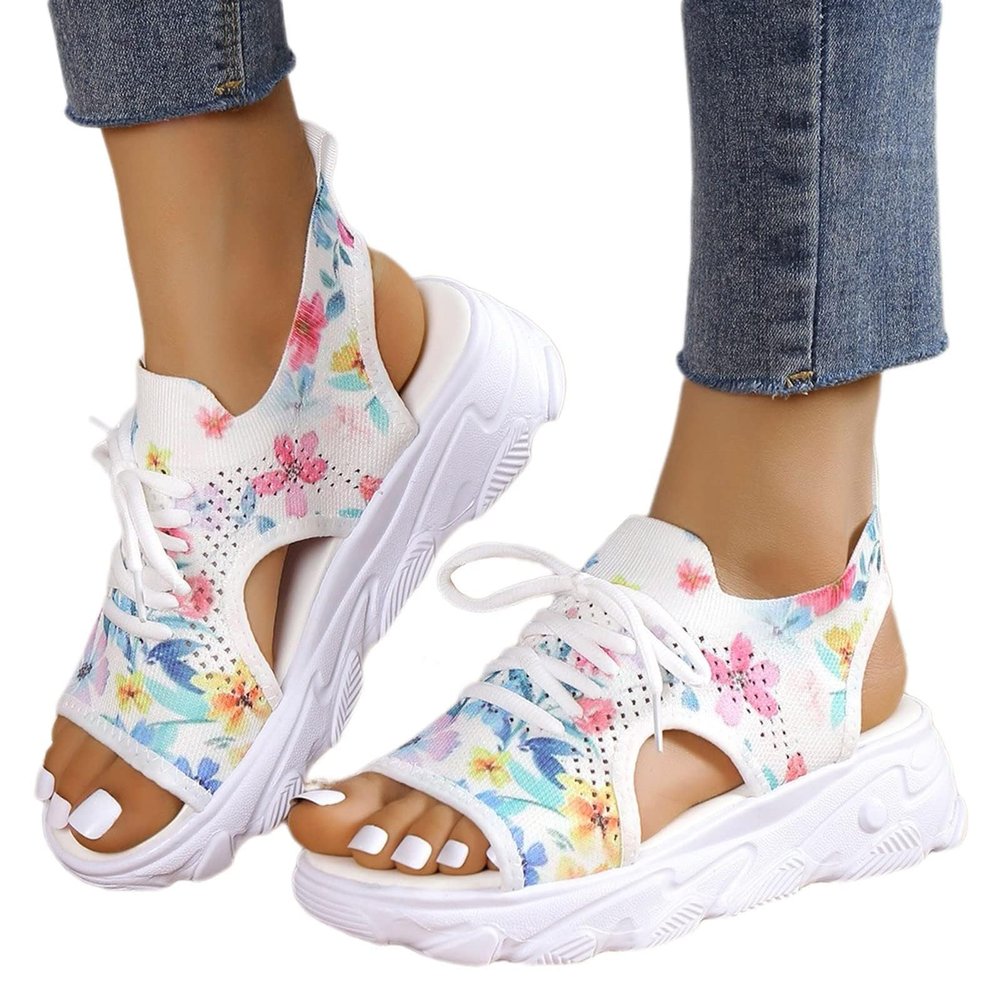 ZBYY Summer Sandals for Women Breathable Lace up Beach Dressy Sandals Comfortable Non-Slip Casual Walking Sandals