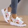 ZBYY Summer Sandals for Women Breathable Lace up Beach Dressy Sandals Comfortable Non-Slip Casual Walking Sandals view 2