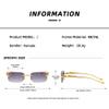 XLUMIO Vintage Rimless Sunglasses Women Men Travel Driving Metal Leopard Head Sun Glasses,Gold Clear,one size view 2
