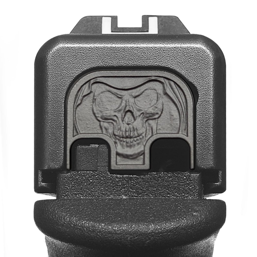 MILSPIN CNC Milled 3D Engraved Slide Back Plate Compatible with Glock Gen 1-5 I 3 Dimensional I Made in USA (3D Reaper, Blacked Out, Models G17-G41, G45)