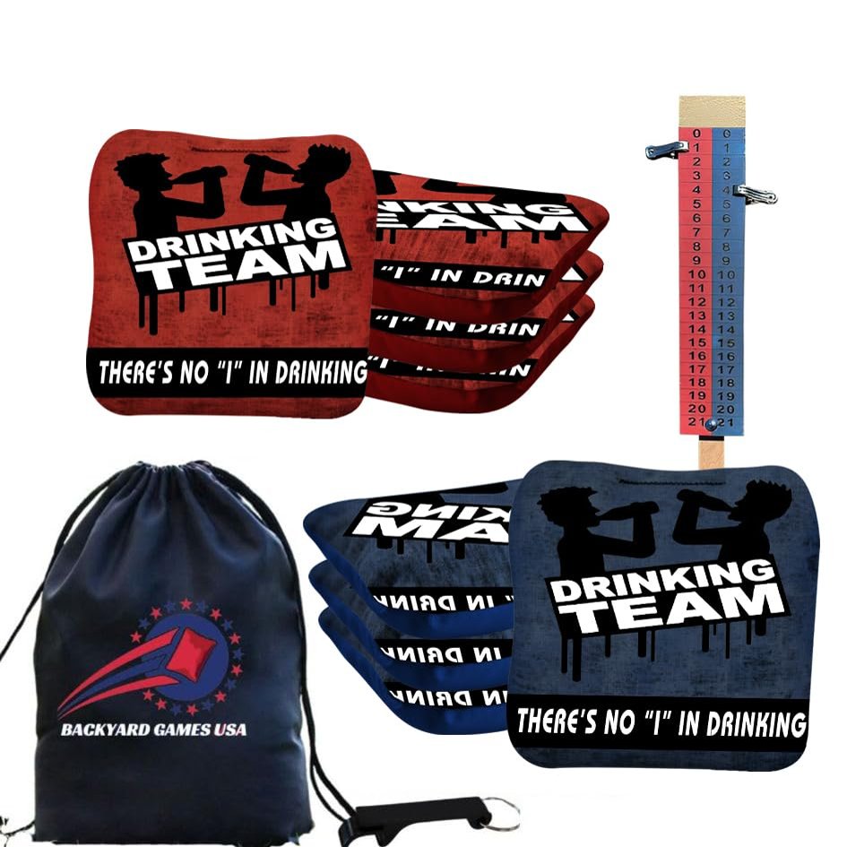 BackYardGamesUSA CornholeGamesUSA Pro Cornhole Bags Sets of 8 Regulation Professional for Tournament, Pro Approved Slick n Stick Corn Hole Beans Bags for Cornhole Games