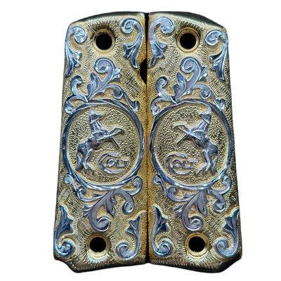 Grips for Colt 1911 Colt Horse Model with 24k Gold Plated and .925 Silver Plated Includes Screws