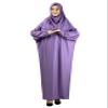 Modish Group Women Prayer Clothes with Hijab Muslim Outfits Long Robe Abaya Turkish Islamic Dresses Dubai Kaftan with Rosary (Lilac, One Size) view 2