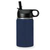 LaserGram Personalized Water Bottle, Aztec Calendar, Stainless Steel Double Wall Vacuum Insulated with Flip Top Straw, Custom Engraved Gift (12oz / 335ml Navy Blue) view 2